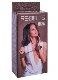 Коричневые кожаные наручники Maya - Rebelts - купить с доставкой в Саранске