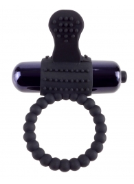 Черное эрекционное виброкольцо Vibrating Silicone Super Ring - Pipedream - в Саранске купить с доставкой
