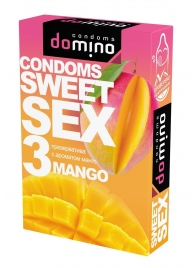 Презервативы для орального секса DOMINO Sweet Sex с ароматом манго - 3 шт. - Domino - купить с доставкой в Саранске