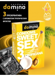 Презервативы для орального секса DOMINO Sweet Sex с ароматом тропических фруктов - 3 шт. - Domino - купить с доставкой в Саранске
