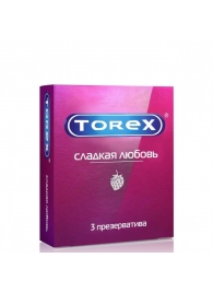 Презервативы Torex  Сладкая любовь  с ароматом клубники - 3 шт. - Torex - купить с доставкой в Саранске