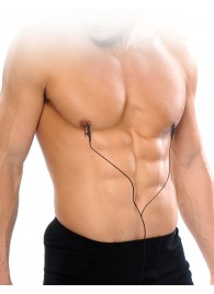 Черные электрические зажимы для сосков Shock Therapy Nipple Clamps - Pipedream - купить с доставкой в Саранске