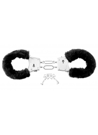 Меховые чёрные наручники Beginner s Furry Cuffs - Pipedream - купить с доставкой в Саранске