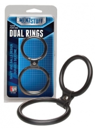 Чёрное двойное эрекционное кольцо Dual Rings Black - Dream Toys - в Саранске купить с доставкой