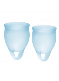 Набор голубых менструальных чаш Feel confident Menstrual Cup - Satisfyer - купить с доставкой в Саранске
