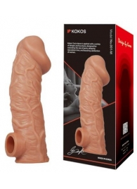 Телесная насадка на фаллос с фиксацией мошонки EXTREME SLEEVE - 15,6 см. - KOKOS - в Саранске купить с доставкой