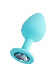 Мятная анальная втулка Brilliant с прозрачным кристаллом - 8 см. - ToyFa - купить с доставкой в Саранске