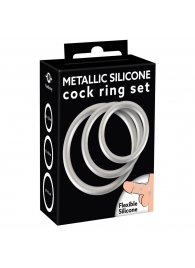 Набор из 3 эрекционных колец под металл Metallic Silicone Cock Ring Set - Orion - в Саранске купить с доставкой