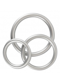 Набор из 3 эрекционных колец под металл Metallic Silicone Cock Ring Set - Orion - в Саранске купить с доставкой