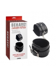 Черные оковы на ноги Obey Me Leather Ankle Cuffs - Chisa - купить с доставкой в Саранске