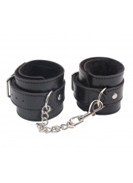 Черные оковы на ноги Obey Me Leather Ankle Cuffs - Chisa - купить с доставкой в Саранске