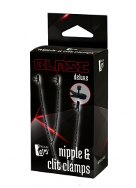 Черные зажимы на соски и клитор на цепочке DELUXE NIPPLE   CLIT CLAMPS - Dream Toys - купить с доставкой в Саранске