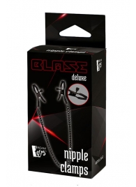 Черные зажимы на соски на цепочке BLAZE DELUXE NIPPLE CLAMPS - Dream Toys - купить с доставкой в Саранске