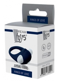 Гладкое синее эрекционное виброкольцо STIMU RING - Dream Toys - в Саранске купить с доставкой