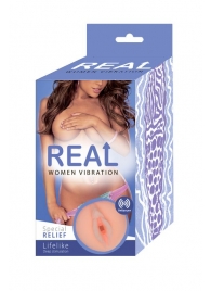 Телесный вибромастурбатор-вагина Real Women Vibration - Real - в Саранске купить с доставкой