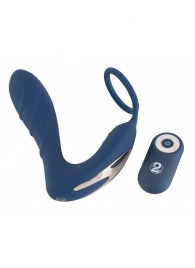 Синий вибростимулятор простаты с кольцом - 14,5 см. - Orion - в Саранске купить с доставкой