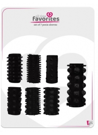 Набор из 7 черных насадок PENIS SLEEVES SET - Dream Toys - в Саранске купить с доставкой
