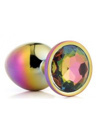 Голографическая анальная втулка с радужным кристаллом - 7,1 см. - Dream Toys - купить с доставкой в Саранске