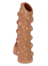 Телесная насадка с бугорками и открытой головкой Nude Sleeve L - 14 см. - KOKOS - в Саранске купить с доставкой