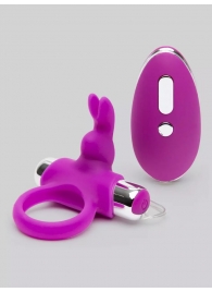 Лиловое виброкольцо с пультом ДУ Remote Control Cock Ring - Happy Rabbit - в Саранске купить с доставкой