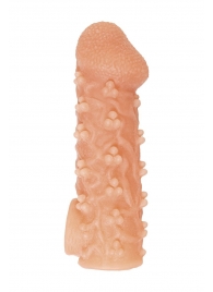 Телесная закрытая насадка с пучками шишечек Cock Sleeve Size S - 13,8 см. - KOKOS - в Саранске купить с доставкой