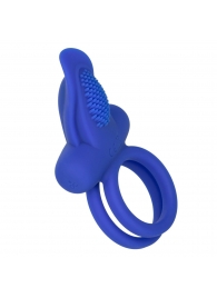 Синее перезаряжаемое эрекционное кольцо Silicone Rechargeable Dual Pleaser Enhancer - California Exotic Novelties - в Саранске купить с доставкой