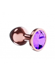 Пробка цвета розового золота с фиолетовым кристаллом Diamond Amethyst Shine S - 7,2 см. - Lola Games - купить с доставкой в Саранске