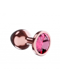 Пробка цвета розового золота с малиновым кристаллом Diamond Ruby Shine S - 7,2 см. - Lola Games - купить с доставкой в Саранске