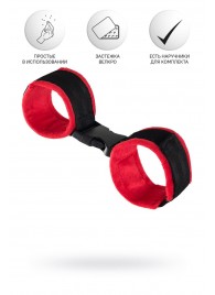 Красно-черные велюровые оковы Anonymo - ToyFa - купить с доставкой в Саранске