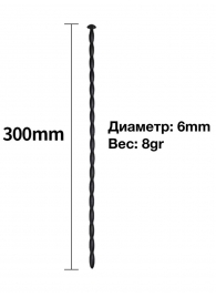 Черный уретральный расширитель - 30 см. - Rubber Tech Ltd - купить с доставкой в Саранске