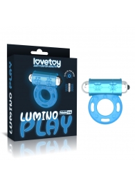 Голубое, светящееся в темноте эрекционное виброкольцо Lumino Play Vibrating Penis Ring - Lovetoy - в Саранске купить с доставкой