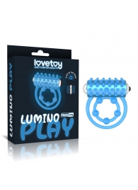 Голубое, светящееся в темноте виброкольцо Lumino Play Vibrating Penis Ring - Lovetoy - в Саранске купить с доставкой