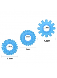 Набор из 3 голубых, светящихся в темноте эрекционных колец Lumino Play - Lovetoy - в Саранске купить с доставкой