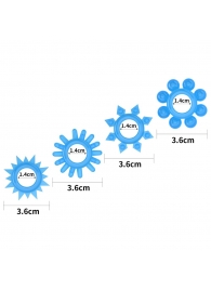 Набор из 4 голубых, светящихся в темноте эрекционных колец Lumino Play - Lovetoy - в Саранске купить с доставкой