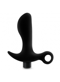 Черный анальный вибратор Silicone Vibrating Prostate Massager 01 - 10,8 см. - Blush Novelties - в Саранске купить с доставкой