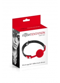 Красный кляп-шарик на черных ремешках - Fetish Tentation - купить с доставкой в Саранске