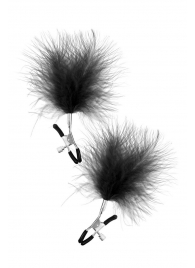 Зажимы на соски с черными пуховыми кисточками Sweet Caress Feather Nipple Clumps - Sweet Caress - купить с доставкой в Саранске