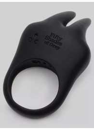 Черное эрекционное виброкольцо Sensation Rechargeable Vibrating Rabbit Love Ring - Fifty Shades of Grey - в Саранске купить с доставкой