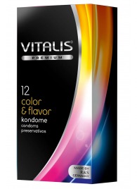 Цветные ароматизированные презервативы VITALIS PREMIUM color   flavor - 12 шт. - Vitalis - купить с доставкой в Саранске