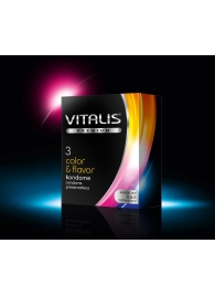 Цветные ароматизированные презервативы VITALIS PREMIUM color   flavor - 3 шт. - Vitalis - купить с доставкой в Саранске