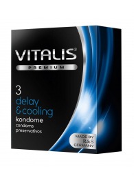 Презервативы VITALIS PREMIUM delay   cooling с охлаждающим эффектом - 3 шт. - Vitalis - купить с доставкой в Саранске