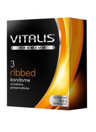 Ребристые презервативы VITALIS PREMIUM ribbed - 3 шт. - Vitalis - купить с доставкой в Саранске