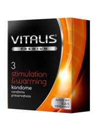 Презервативы VITALIS PREMIUM stimulation   warming с согревающим эффектом - 3 шт. - Vitalis - купить с доставкой в Саранске