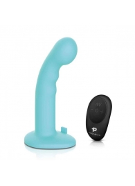 Голубая изогнутая насадка 6in Remote Control Ripple P-Spot G-Spot на черных трусиках - 16 см. - Pegasus - купить с доставкой в Саранске