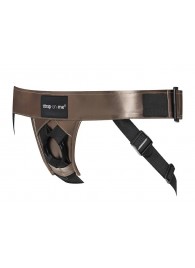 Бронзовый пояс для насадок Curious Harness - Strap-on-me - купить с доставкой в Саранске
