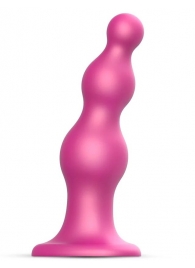 Розовая насадка Strap-On-Me Dildo Plug Beads size S - Strap-on-me - купить с доставкой в Саранске