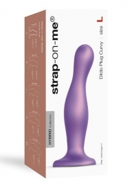 Фиолетовая насадка Strap-On-Me Dildo Plug Curvy size L - Strap-on-me - купить с доставкой в Саранске