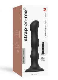 Черная насадка Strap-On-Me Dildo Geisha Balls size M - Strap-on-me - купить с доставкой в Саранске