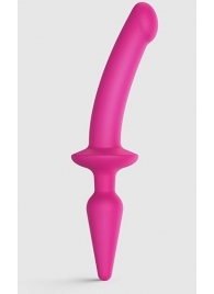 Розовый двусторонний фаллоимитатор Strap-On-Me Dildo Plug-In Switch size S - Strap-on-me