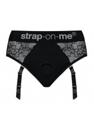 Черные трусики для насадок Diva Lingerie Harness - size M - Strap-on-me - купить с доставкой в Саранске